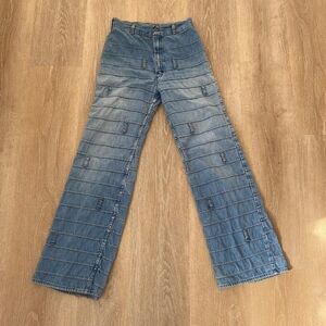 Vintage Wrangler 70s Patchwork Belt Loop High Waisted Jeans